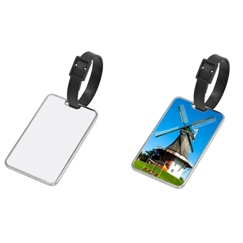 

metal luggage tags label for dye sublimation travel accessories hot transfer custom blank metal luggage tag 100pcs/lot