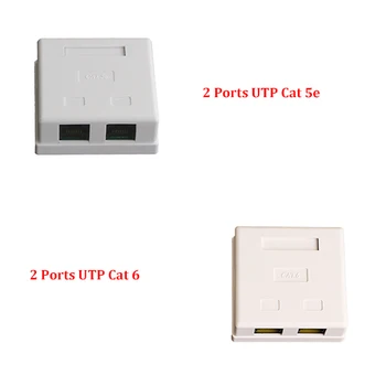 

30 Pieces 2 Port UTP Cat 6/Cat 5e Network Surface mounted Box,data Box,information box Fluke Passed Network Plug,Keystone Jack