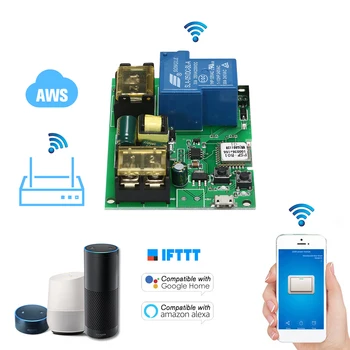 

Wifi Switch Wireless Relay Module USB DC5V AC85-250V 30ASmart Home Automation Modules APP Remote Control Timer Switch