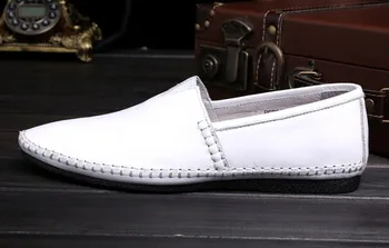 

Male Casual Flat Soft Leather Soft Bottom Genuine Leather Shoes Male Round Toes Lazy Moccasin Gommino Male Flat Spring Loafers