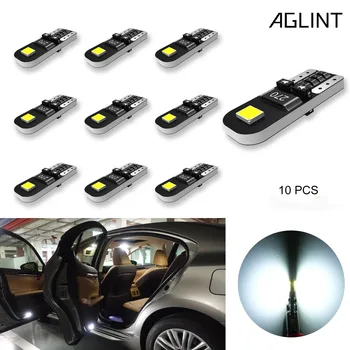 

AGLINT 10PCS T10 W5W CANBUS LED Bulbs 2835SMD Non-Polarity Car Interior Dome Map Reading Side Marker Lamp Xenon White DC 12Volt