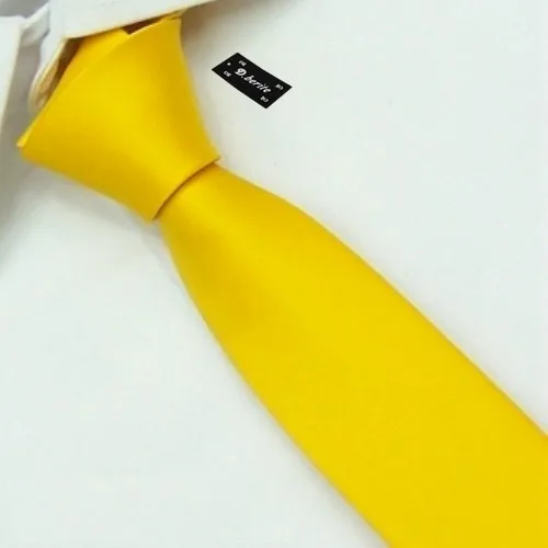 D. berite желтый шелк мужской свадебный жених твердый тонкий галстук SK16