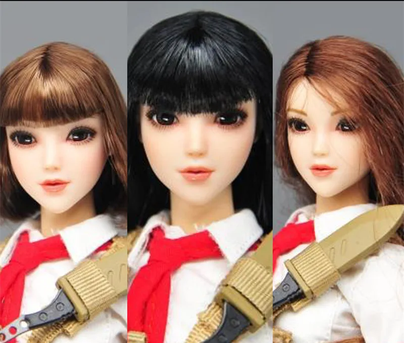 

[ESTARTEK] Tianyimei 1/6 OB Pale Red Scarf Movable Eyes Head Carvings for 12inch PH Collectible Action Figures DIY