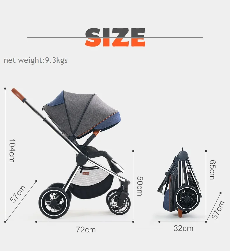 Fábrica de Luxo Carrinho de Bebê Carrinho de Bebé 2 em 1 Leve Dobrar Absorvedores Kidsworld Pode Sentar Pode Mentir Alta Vista Two way Bebê Crianças 13 kinderwagen, reclinar assento reversível Two-Way de alta