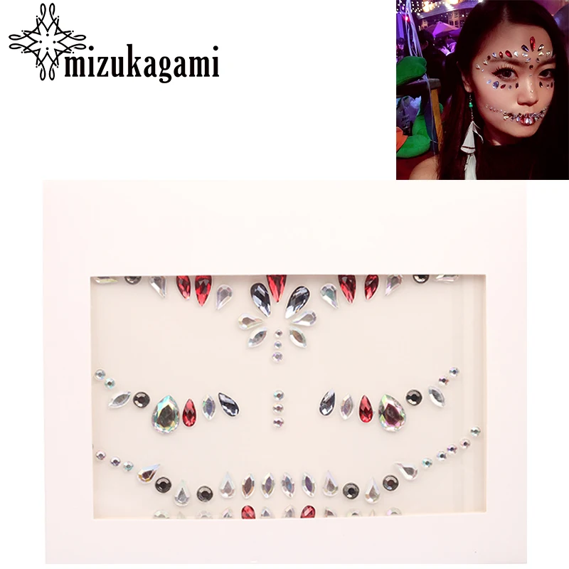 

Colorful Acrylic Resin Drill Stick Bindi Sticker Handpicked Bohemia Tribal Multicolor Water Drop Face And Eye Dance Jewelry