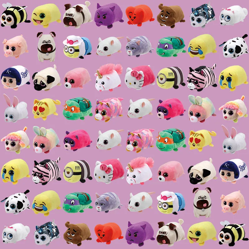 

10CM Mini teeny tys Ty Plush Toys Beanie Boos Big Eyes fox Dog unicorn Pocket TSUM Candy pig Stuffed Doll Owl TY Baby Kids Gift