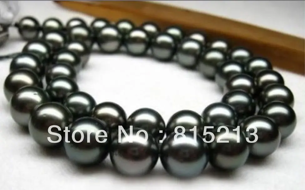 

stunning 18inch natural 11-12mm tahitian black pearl necklace 14KGPG 28% Discount
