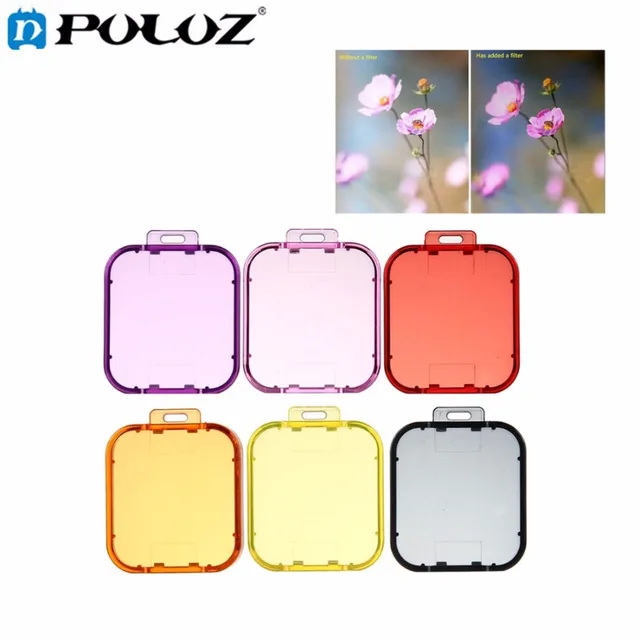 Special Price 6 in 1 for GoPro HERO5 Sport Action Camera Proffesional Colorized Lens Filter(Red + Yellow + Purple + Pink + Orange + Grey)