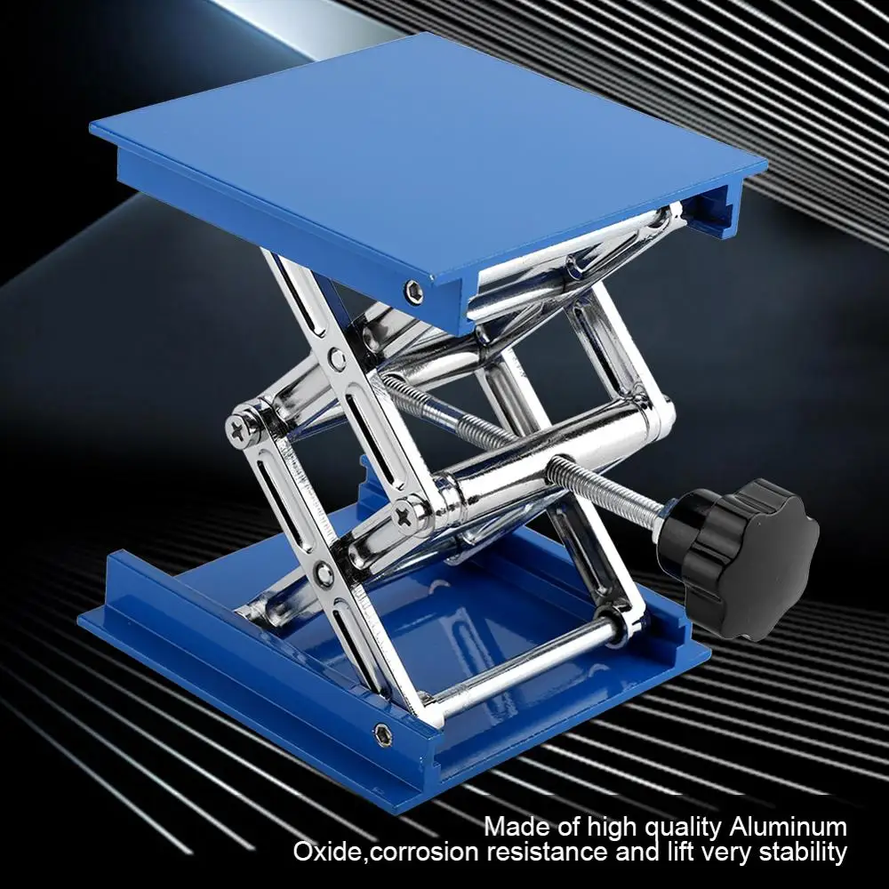 100x100 мм синяя регулируемая Гальваническая алюминиевая лабораторная подъемная платформа стойка подъемная ножничный домкрат подъемная настольная площадка высота