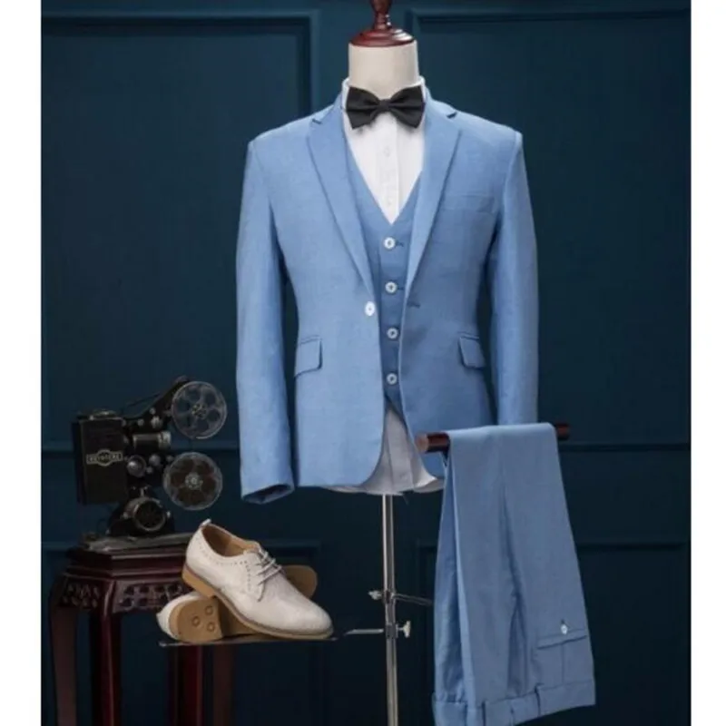 Latest Designs Light Blue Wedding suits tuxedos Prom Party