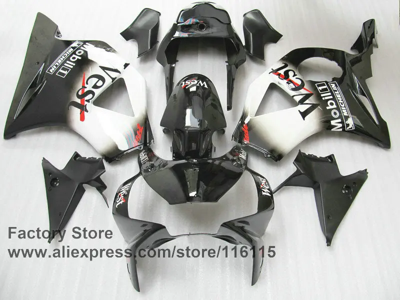 Черный Запад индивидуальные Обтекатели для HONDA CBR 900RR 2002 2003 детали ремонта кузова