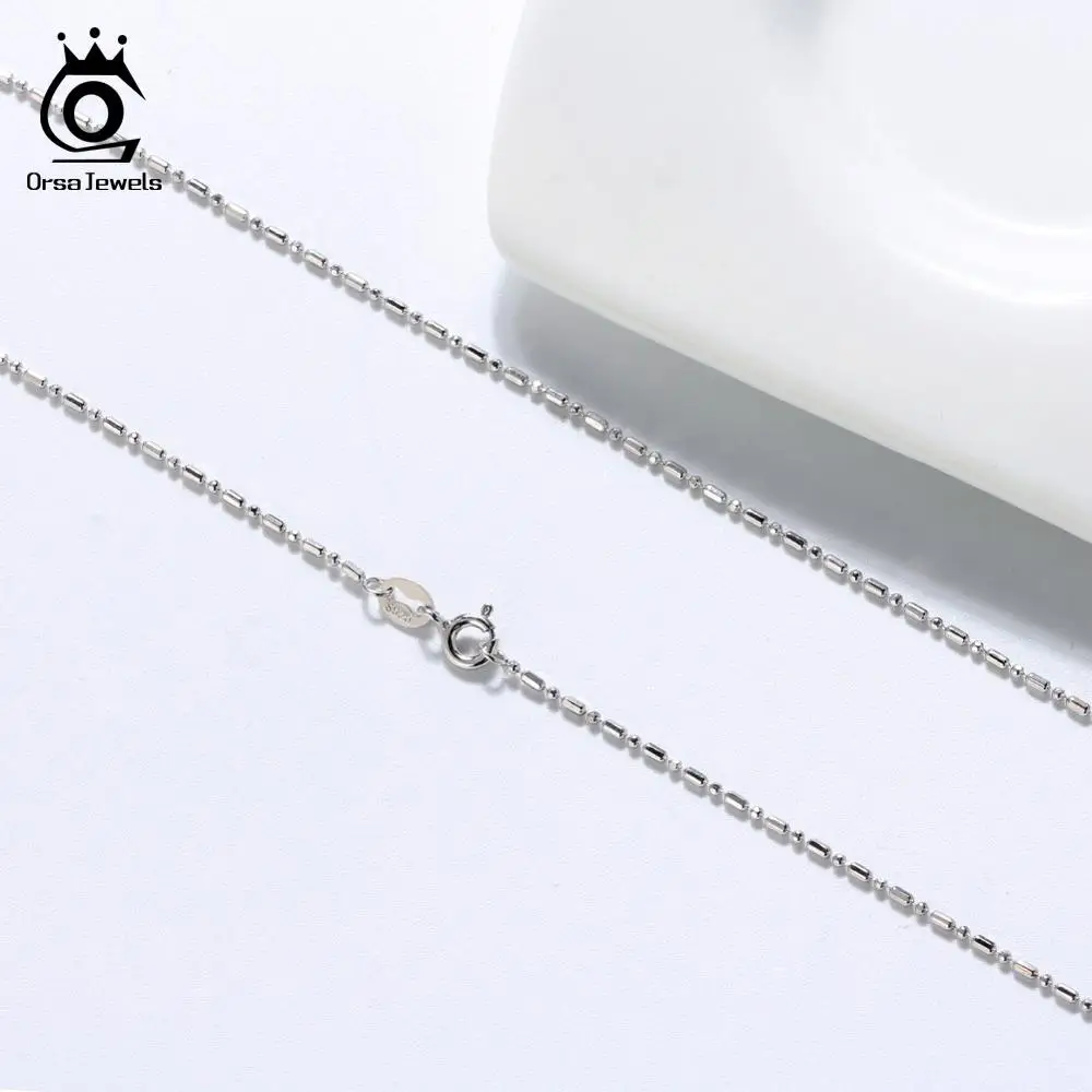 ORSA JEWELS настоящая 925 пробы Серебряная цепочка длиной 45 см, красивая модная женская цепочка, ювелирное изделие SC23