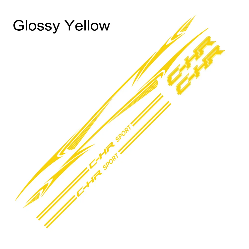 Дверные боковые наклейки для автомобиля длинная полоса Авто DIY виниловая пленка Стайлинг наклейки стильные автомобили для Toyota Chr тюнинг автомобильные аксессуары - Название цвета: Glossy Yellow