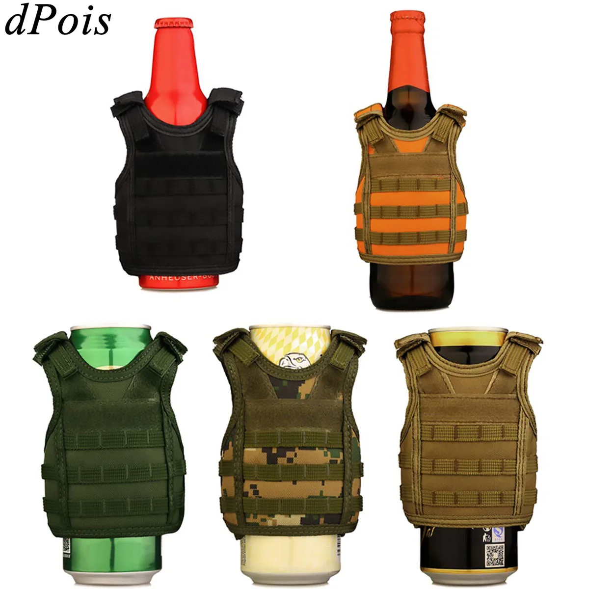 

Adjustable Tactical Beverage Vest Bag Layer Military Mini Hunting Vests Drinking Cover Beer Bottle Set Cooler Insulator Holder