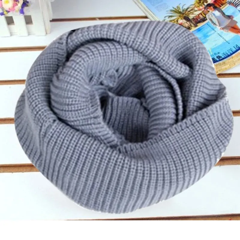 1 шт., женский модный зимний теплый шарф-хомут, круглый шарф, плотный вязаный шерстяной шарф-снуд