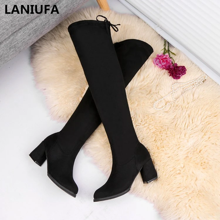 

Autumn Women High Heels shoes women Pumps dress Over the Knee boots women Party Pumps Thigh High Boots Shoes woman mujer &348