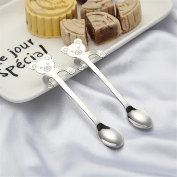 

Cute Panda Spoons Flatware Dessert Snacks Scoop with Handle Stainless Steel Coffee Tea Stirring Spoon