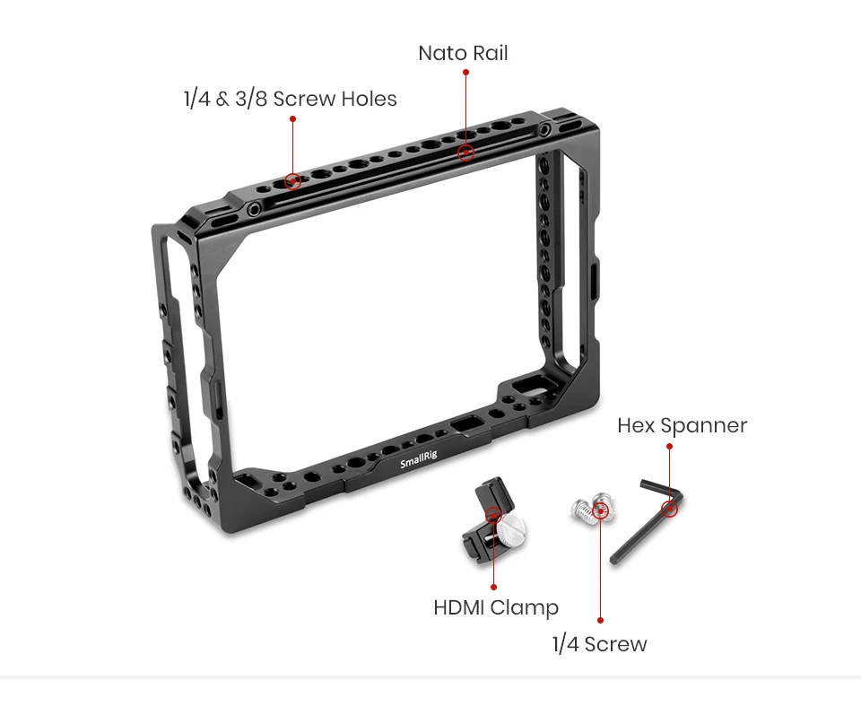 SMALLRIG 7 дюймов монитор клетка для Blackmagic видео помочь " с НАТО Rail+ боковой направляющей-1830