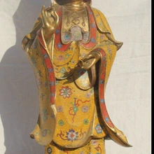 Zhaomeirui1++ 3" Китай Буддизм Перегородчатые Бронзовый Стенд кван юн Гуань Инь Богиня Статуя