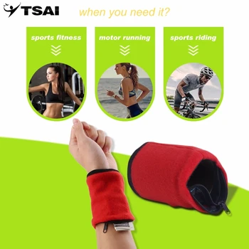 

Wallet Wrist Band Fleece Zipper Travel Gym Cycling Sport Wallet Sweat Absorbtion Travel Sport Wrist Wallet Hiking Accessories