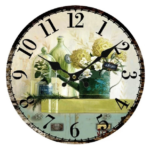 Best Vintage Antique Style 34cm Wall Clock Home Bedroom Retro Best Vintage Antique Style 34cm Wall Clock Home Bedroom Retro Kitchen Quartz Pattern Flower
