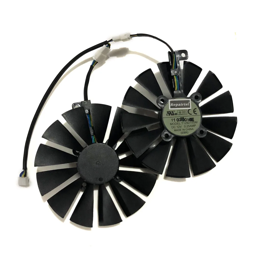 95MM(100MM) 4Pin T129215SM Cooler Fan For ASUS GPU ROG POSEIDON GTX1080TI STRIX RX 570 470 580 GTX 1050Ti Video Card Cooling