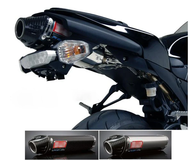 Для 2004 2005 2006 2007 2008 Kawasaki Ninja ZX6R ZX636 мотоцикл выхлопной трубы Нержавеющая сталь до середины локтя под сиденьем хвост Побег