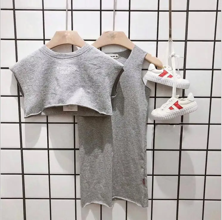 

2019 New Stylish Girls 2pcs Set T-shirt+Dress Summer Kids Girls Suit 2-7 Years