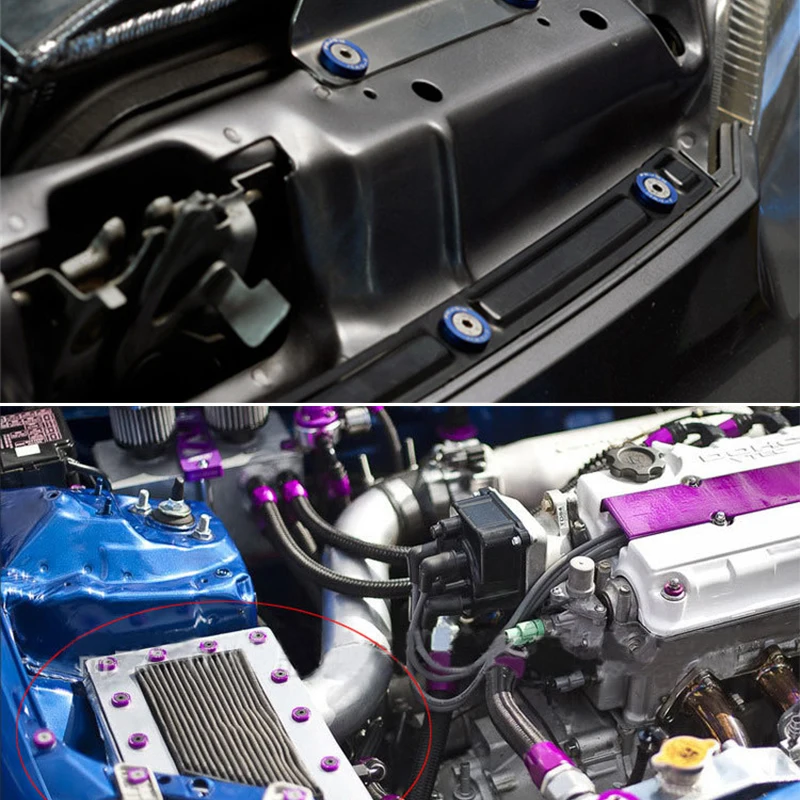 Автомобильная модификация M6 Винт двигатель номерной знак рамка винт украшение крыло батарея защита пластина прокладка JDM автозапчасти Универсальный