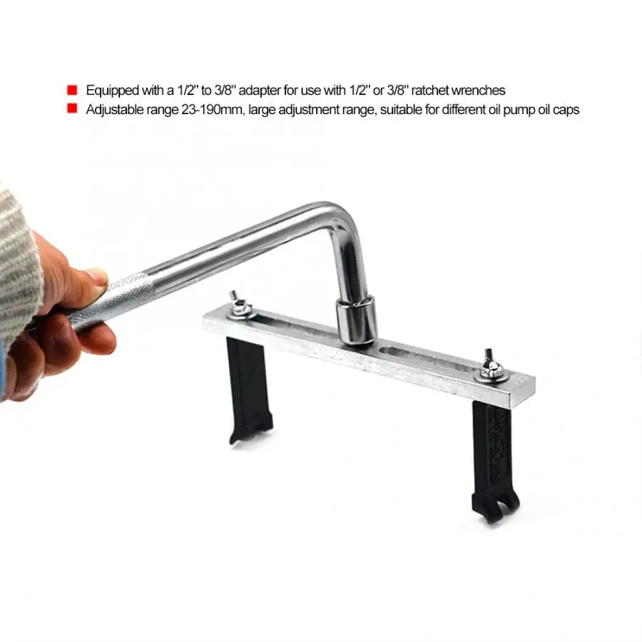 

Universal Fuel Tank Lid Wrench Spanner Adjustable Fuel Pump Send Unit Remover Installer Tool with 1/2" and 3/8" ratchet wrench