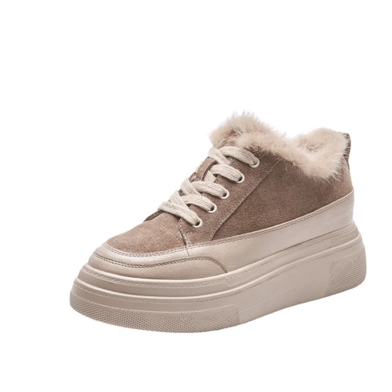 

2018 Autumn and Winter New Women's Shoes Thick-soled Cotton ShoesPlus Velvet Warm Casual Shoes