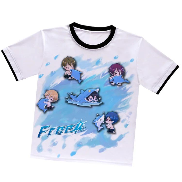 Anime T shirt Free Iwatobi Swim club Matsuoka Rin Unisex Short Casual Tee Tops