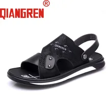 QIANGREN/Новое поступление; мужские летние пляжные сандалии в военном стиле; Цвет черный, синий; модная пряжка-петля на крючках; повседневная обувь; шлепанцы