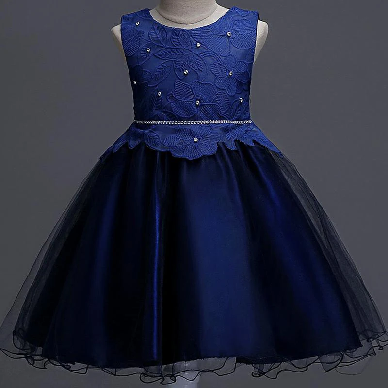 

CAILENI Girls Dress Pearls Flower Children Birthday Dresses Christening Baby Frocks Wedding Kids Party Clothing for Girl