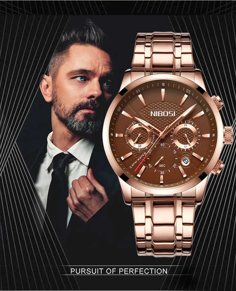 Relogio Masculino Esportivo NIBOSI Sport Watches For Men Top Brand Luxury Waterproof Men Watch Leather Strap Black Clock Male    (2)
