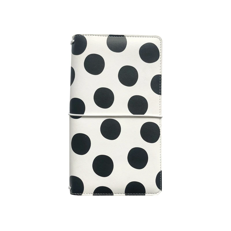 Lovedoki Creative Black& White Dots Travelers Notebook Bullet Journals Planner Diary Book School And Office Supplies Stationery - Цвет: Dot TN