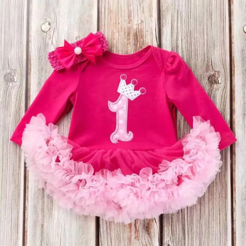 

Baby First Birthday Girl Dress Princess Girls Tutu Dress Toddler Kids Clothes Baby Baptism Outfits vestido de bebes