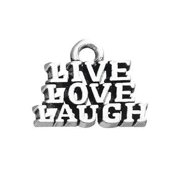 

my shape 30pcs Word live love laugh positive women charms