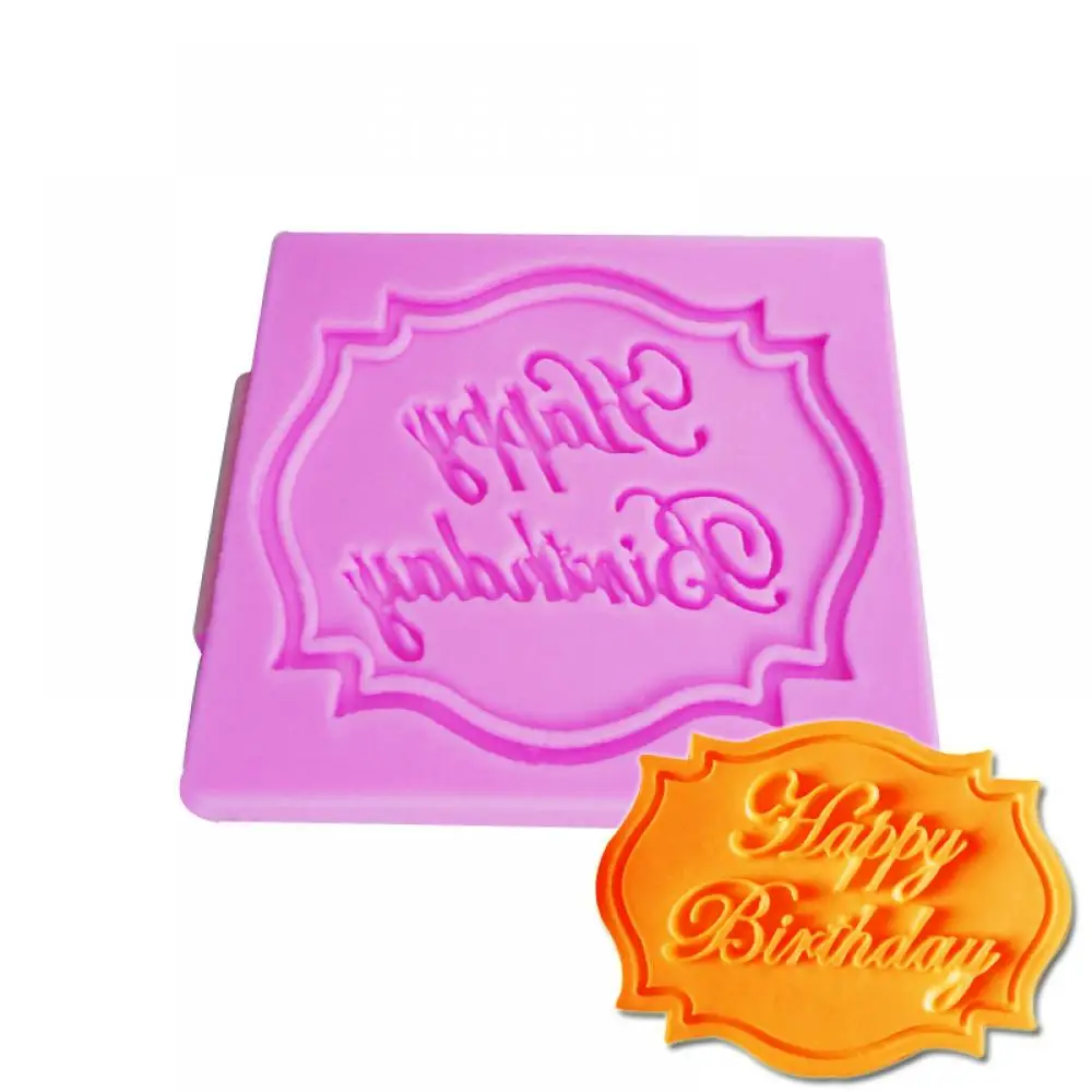

Happy Birthday Letter form silicone mold chocolate fondant cake decoration Tools cupcake mould