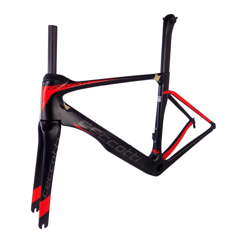 Ceccotti carbon road frame carbon fiber T1000 carbon bike frame BSA/BB30/PF30 Bottom Bracket weave UD Di2&Mechanical framesets - Цвет: red