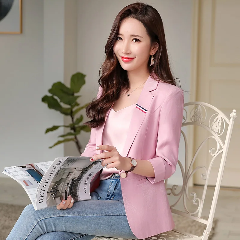 

Women's fashion temperament suit jacket 2019 spring and summer new slim slimming professional temperament small suit