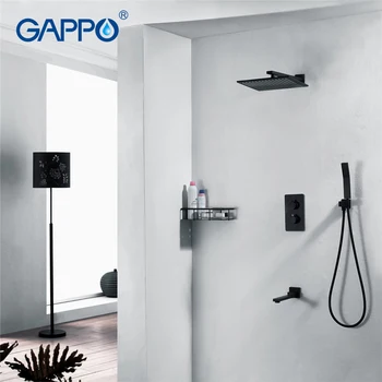 

GAPPO Shower Faucet Waterfall Faucet Sets Shower Syatem Bathtub Tap Shower Wall Mounted Mixer Tap Bathroom Black Shower Faucet