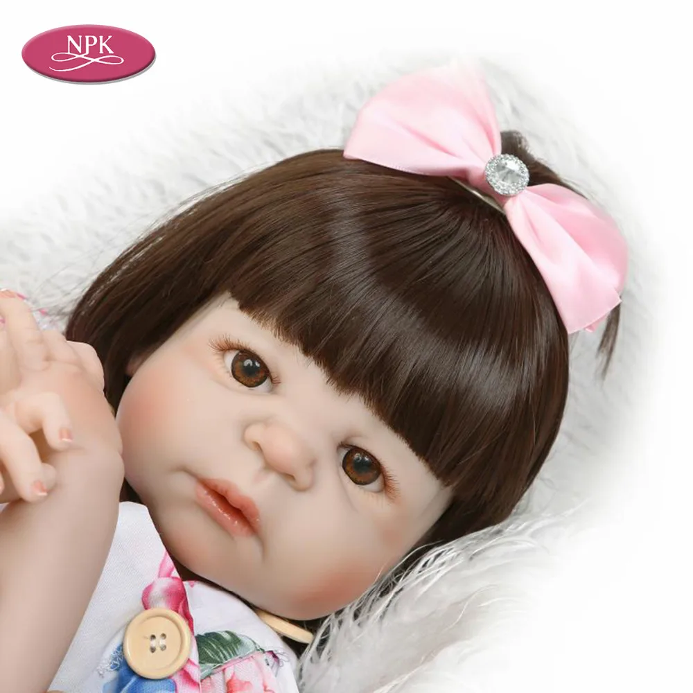 NPK 57 см полное Силиконовое боди Reborn Baby Doll игрушка Реалистичная новорожденная девочка-принцесса детская Ванна 2" Bebe возрожденная менина