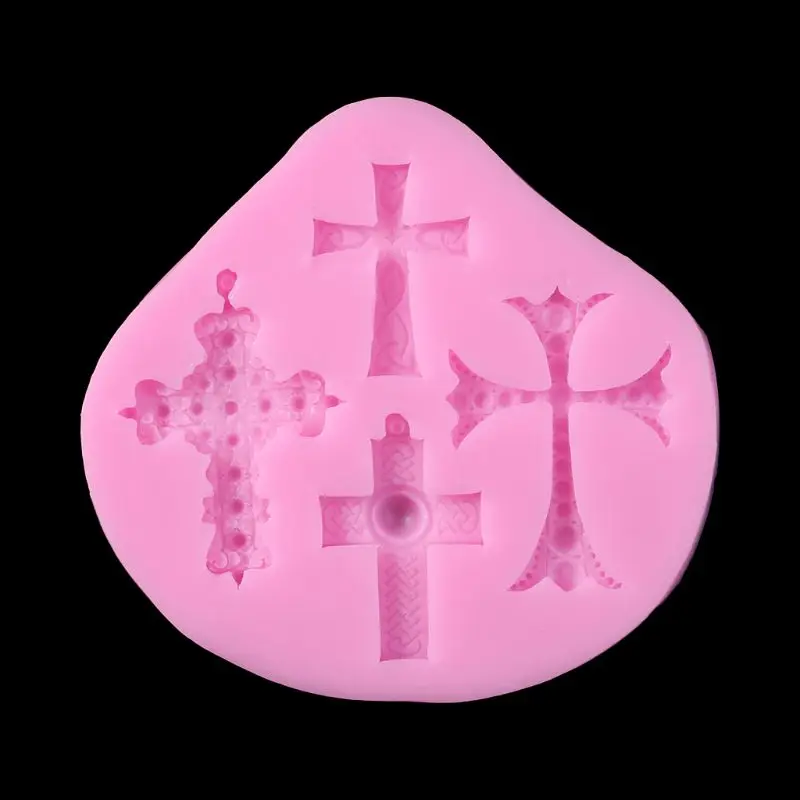 

Gothic Cross Jesus Silicone Fondant Mould Christmas Cake Decorating Chocolate Baking Mold Tools Bakeware Supplies