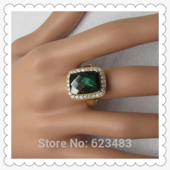 

Free shipping 14kt Solid Yellow Gold 0Diamond70ct Natural . & Emerald cut 10X14mm Treated Emerald Semi-Mount Ring
