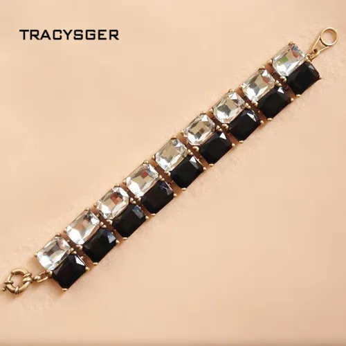 

AD-sl20150 / sweet gilr jewelry / contrast two layer clear and black glass crystal high quality