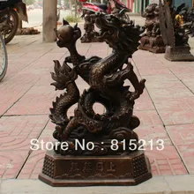 Bi00540 2" Китайский Огромный Бронзовый Животных Император Фото Показать Whirlabout Дракон Государства