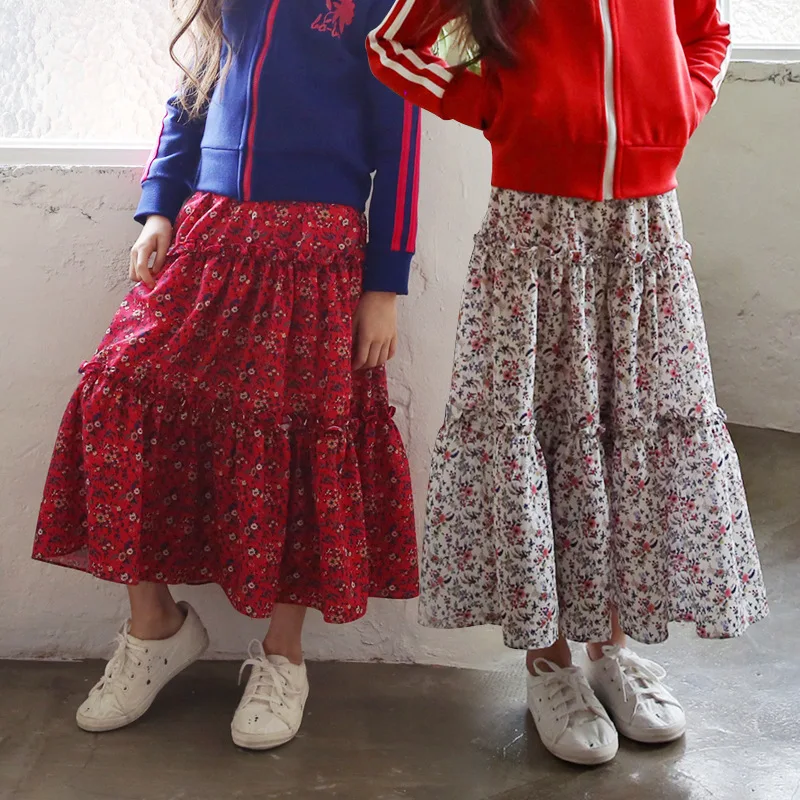 

Brand 2019 New Girls Skirt Autumn Kids Ruffles Skirt Toddler Clothes Brand Baby Princess Skirt Floral Teenage Skirt Cute,#3971