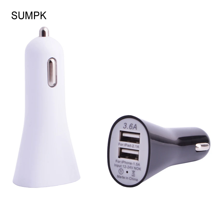 SUMPK 5V 2 1 Amp портами зарядное устройство для автомобиля с двумя USB адаптера