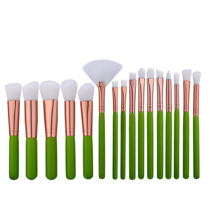 

16Pcs Pro Makeup Soft Pincel Maquiagem Green Brush Cosmetics Make Up Set Tools Makeup Brushes H7